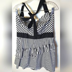 MISSES/TEENS SUMMER DRESS SIZE XX-LARGE ADORABLE BLACK WHITE STRIPES MIXXOLOGY